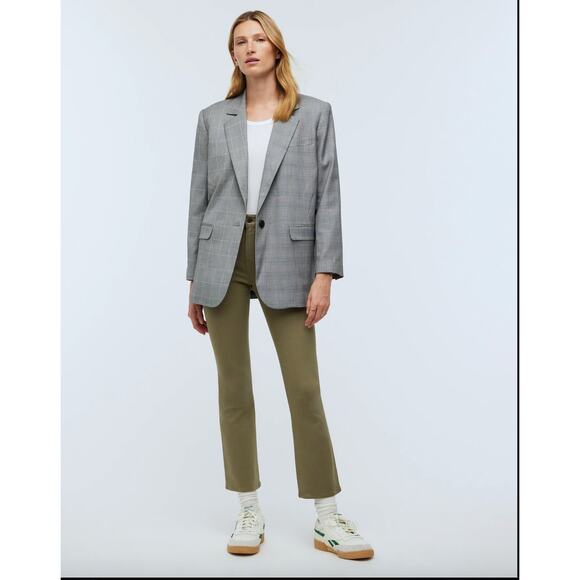 Madewell Denim - Madewell Kick Out Crop Jeans Coated Edition Distant Surplus Green Size 28 NWT